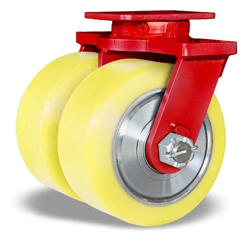 Hamilton Spinfinity S-ZFSEC2-95POYB-ULTRA Dual Swivel Caster - 9"x5" Natural Polyurethane Wheel with Precision Ball Bearings - Industrial Strength & Agility Hamilton