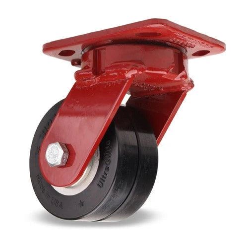 Hamilton Spinfinity Maintenance-Free Kingpinless ZFWH Series Swivel Caster with 4" x 2" UltraGlide (70D) Twin Wheel Black Tread on Aluminum Core with 3/4" Sealed Precision Ball Bearings Hamilton