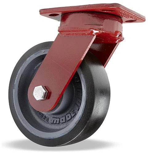 Hamilton Spinfinity Maintenance-Free Kingpinless ZFWH Series Swivel Caster with 6" x 2" Duralast XC (70D) Wheel with 1/2" Sealed Precision Ball Bearings Hamilton