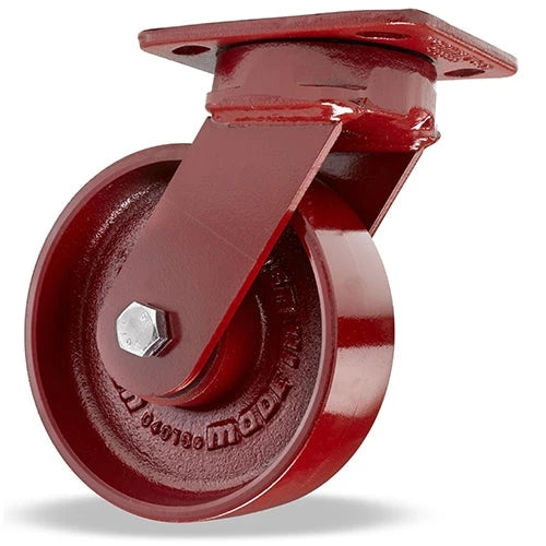 Hamilton Spinfinity Maintenance-Free Kingpinless ZFWH Series Swivel Caster with 6" x 2" Cast Iron Metal Wheel with 1/2" Sealed Precision Ball Bearings Hamilton