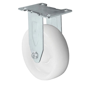 Durastar Light Medium Duty S24 Series - 3" x 1-1/4" Nylon Rigid Caster - 300 lb Capacity, Choose Stainless Top Plate Option Durastar