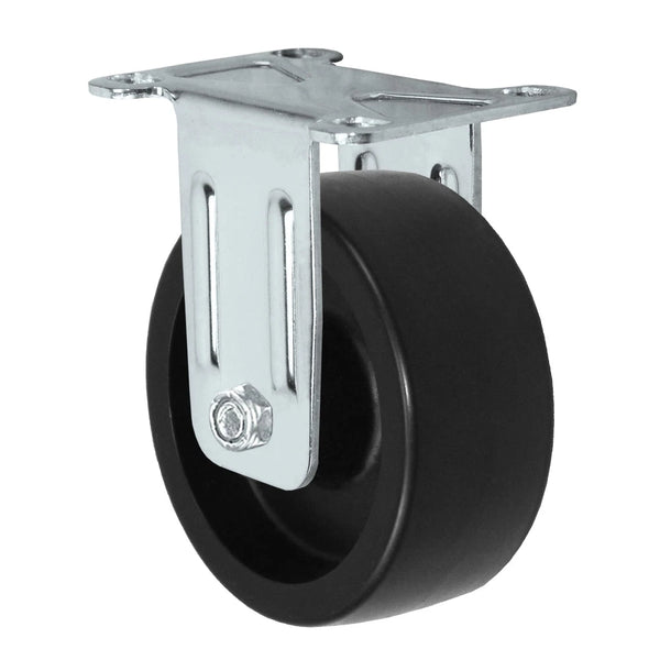 Durastar Light Medium Duty S24 Series - 3" x 1-1/4" Polyolefin Rigid Caster - 250 lb Capacity, Choose Stainless Top Plate Option Durastar