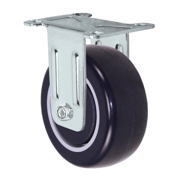 Durastar Light Medium Duty S24 Series - 3" x 1-1/4" Polyurethane on Polyolefin Rigid Caster - 250 lb Capacity, Choose Stainless Top Plate Option Durastar
