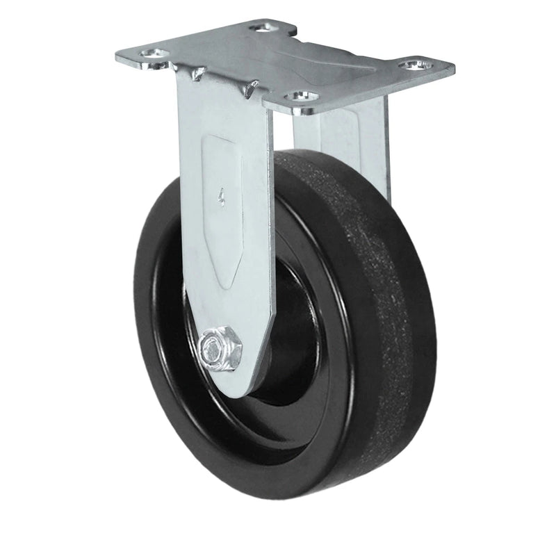 Durastar Light Medium Duty S24 Series - 4" x 1-1/4" Phenolic Rigid Caster - 350 lb Capacity, Choose Stainless Top Plate Option Durastar