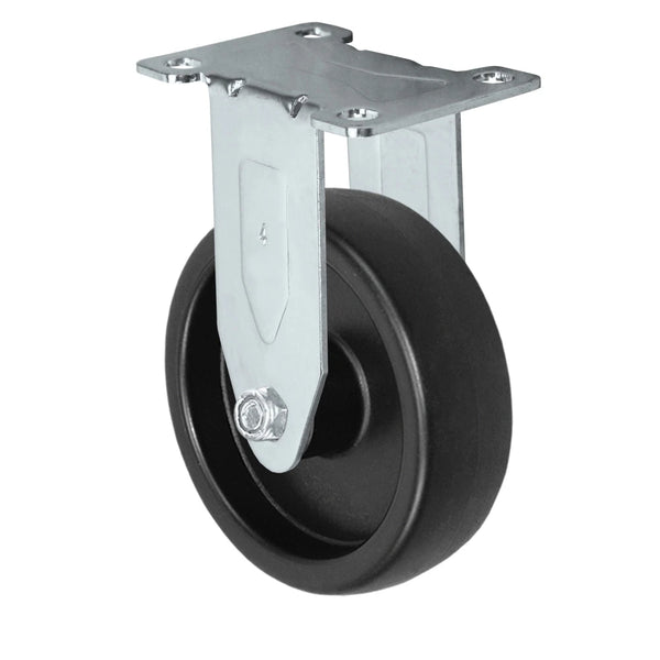 Durastar Light Medium Duty S24 Series - 4" x 1-1/4" Polyolefin Rigid Caster - 300 lb Capacity, Choose Stainless Top Plate Option Durastar