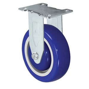 Durastar Light Medium Duty S24 Series - 4" x 1-1/4" Polyurethane on Polyolefin Rigid Caster - 300 lb Capacity, Choose Stainless Top Plate Option Durastar