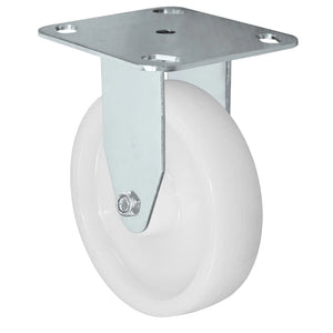 Durastar Light Medium Duty S24 Series - 5" x 1-1/4" Nylon Rigid Caster - 350 lb Capacity, Choose Stainless Top Plate Option Durastar