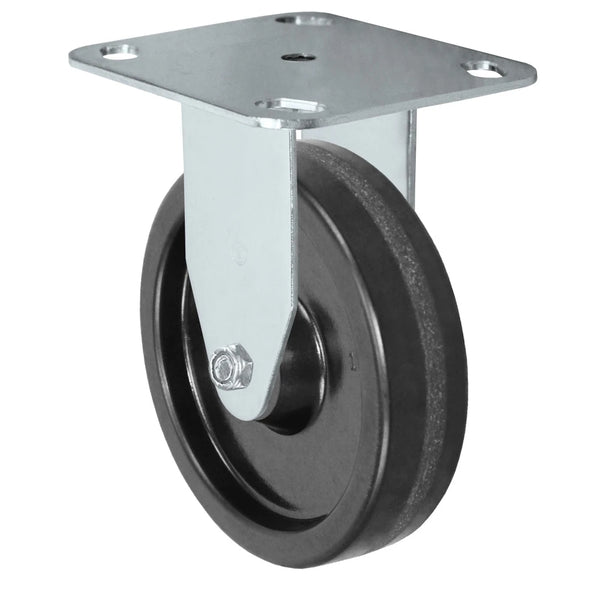 Durastar Light Medium Duty S24 Series - 5" x 1-1/4" Phenolic Rigid Caster - 350 lb Capacity, Choose Stainless Top Plate Option Durastar