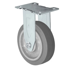 Durastar Light Medium Duty S24 Series - 5" x 1-1/4" Duratek High Tech Rubber Rigid Caster - 325 lb Capacity, Choose Stainless Top Plate Option Durastar