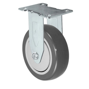 Durastar Light Medium Duty S24 Series - 5" x 1-1/4" Polyurethane on Polyolefin Rigid Caster - 325 lb Capacity, Choose Stainless Top Plate Option Durastar