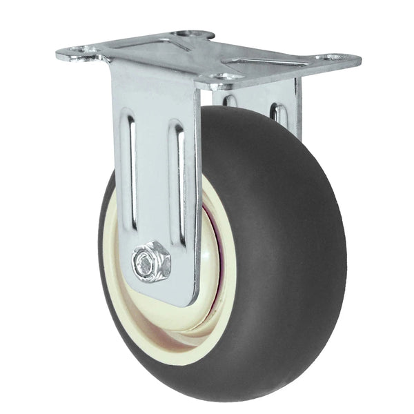 Durastar Light Medium Duty S24 Series - 6" x 1-1/4" Donut Thermoplastic Rubber Rigid Caster - 325 lb Capacity, Choose Stainless Top Plate Option Durastar