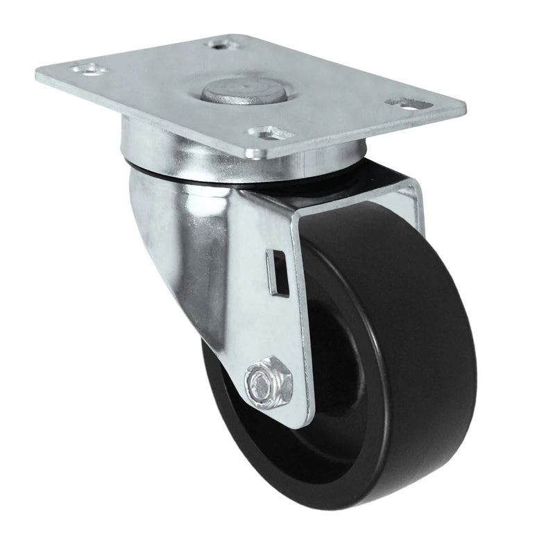 Durastar Light Medium Duty S24 Series - 3" x 1-1/4" Polyolefin Caster - 250 lb Capacity, Choose Stainless Top Plate Option Durastar