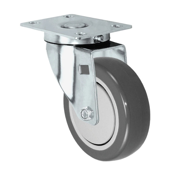 Durastar Light Medium Duty S24 Series - 3" x 1-1/4" Polyurethane on Polyolefin Caster - 250 lb Capacity, Choose Stainless Top Plate Option Durastar