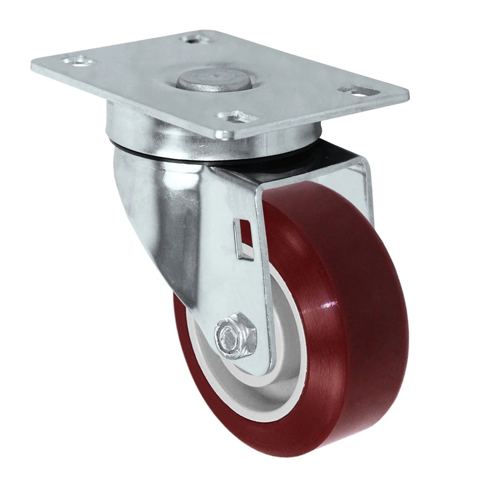 Durastar Light Medium Duty S24 Series - 3-1/2" x 1-1/4" DURATOUGH Polyurethane on Polyolefin - 300 lb Capacity, Choose Stainless Top Plate Option Durastar