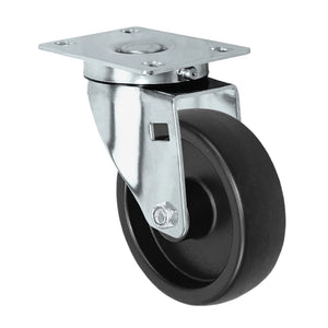S24 4" x 1-1/4" Polyolefin Stainless Caster – 300 lb Top Plate