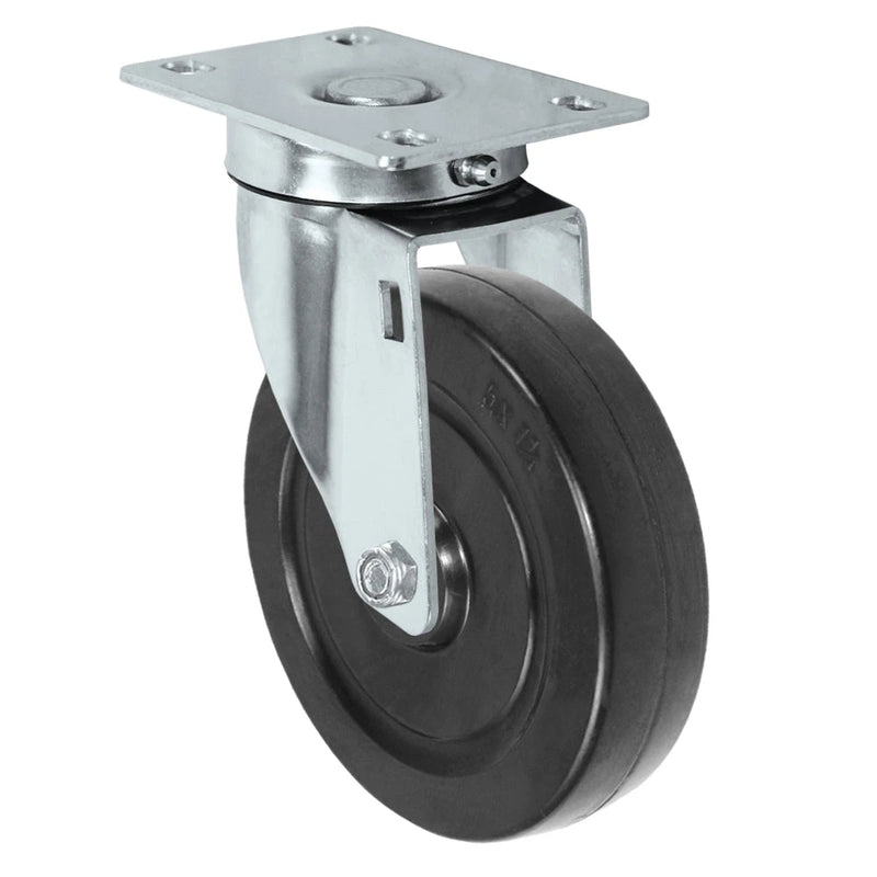 Durastar Light Medium Duty S24 Series - 5" x 1-1/4" Hard Rubber - 325 lb Capacity, Choose Stainless Top Plate Option Durastar