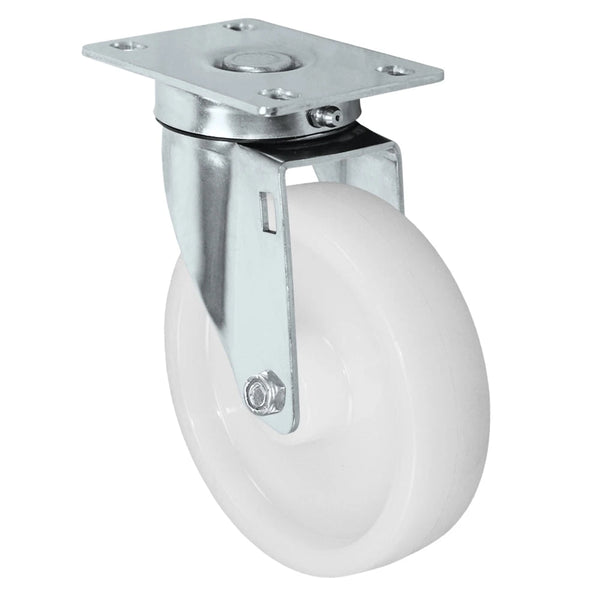 Durastar Light Medium Duty S24 Series - 5" x 1-1/4" Nylon Swivel Caster - 350 lb Capacity, Choose Stainless Top Plate Option Durastar