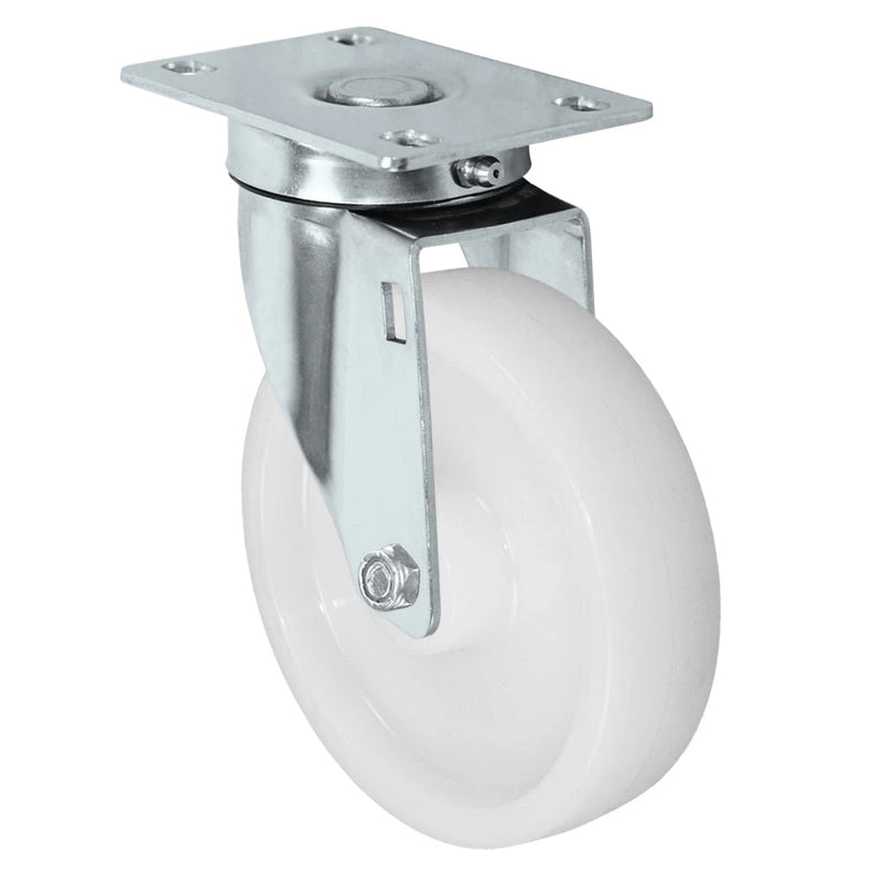 Durastar Light Medium Duty S24 Series - 5" x 1-1/4" Nylon Swivel Caster - 350 lb Capacity, Choose Stainless Top Plate Option Durastar