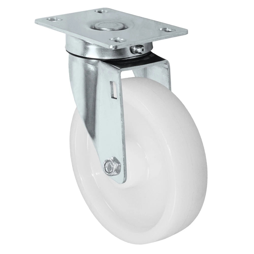 Durastar Light Medium Duty S24 Series - 5" x 1-1/4" Nylon Swivel Caster - 350 lb Capacity, Choose Stainless Top Plate Option Durastar