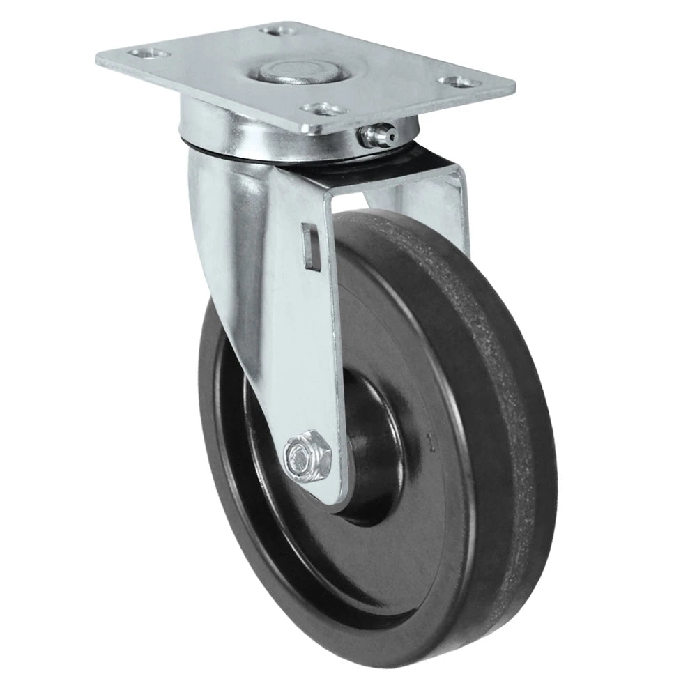 Durastar Light Medium Duty S24 Series - 5" x 1-1/4" Phenolic Swivel Caster - 350 lb Capacity, Choose Stainless Top Plate Option Durastar
