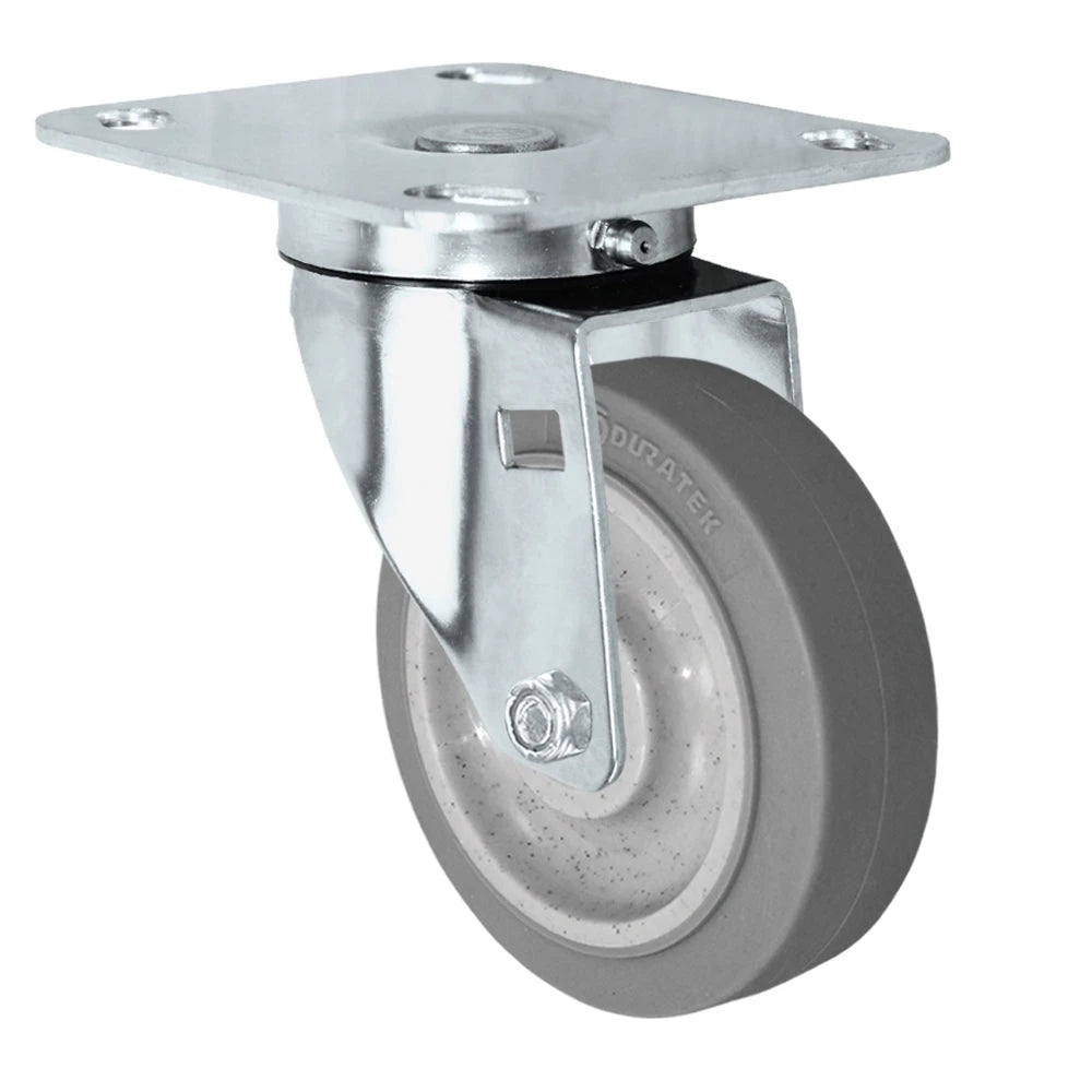 Durastar Light Medium Duty S24 Series - 5" x 1-1/4" Duratek High Tech Rubber - 325 lb Capacity, Choose Stainless Top Plate Option Durastar