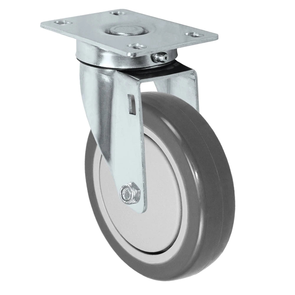 Durastar Light Medium Duty S24 Series - 5" x 1-1/4" Polyurethane on Polyolefin - 325 lb Capacity, Choose Stainless Top Plate Option Durastar