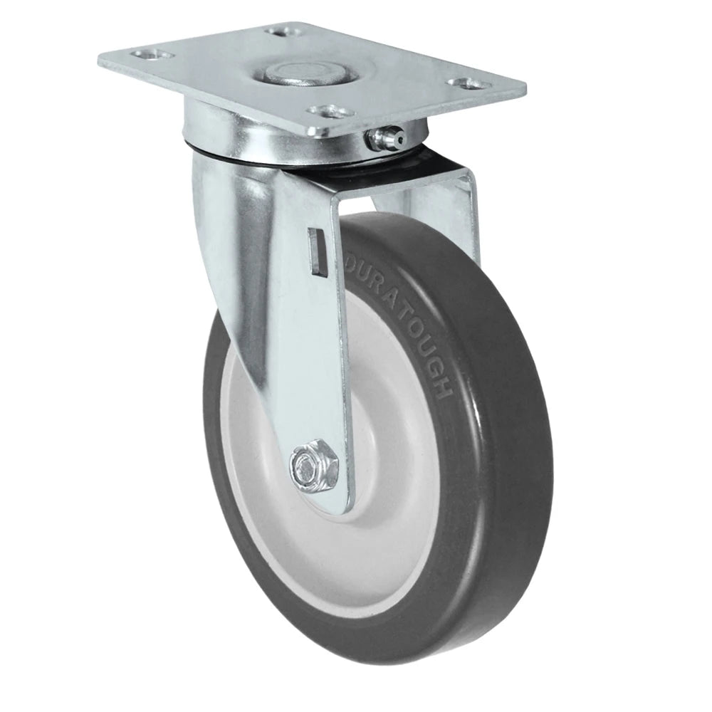 Durastar Light Medium Duty S24 Series - 5" x 1-1/4" DURATOUGH Polyurethane on Polyolefin - 350 lb Capacity, Choose Stainless Top Plate Option Durastar