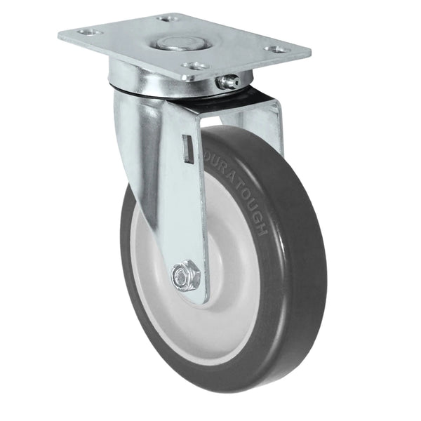 Durastar Light Medium Duty S24 Series - 5" x 1-1/4" DURATOUGH Polyurethane on Polyolefin - 350 lb Capacity, Choose Stainless Top Plate Option Durastar