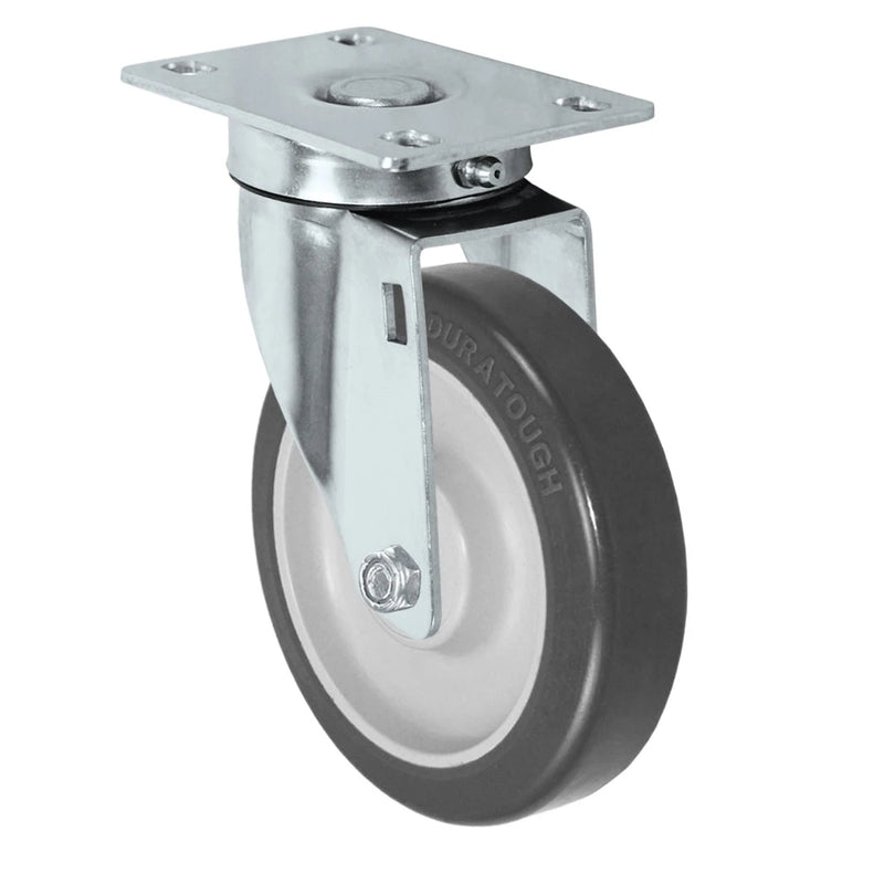 Durastar Light Medium Duty S24 Series - 5" x 1-1/4" DURATOUGH Polyurethane on Polyolefin - 350 lb Capacity, Choose Stainless Top Plate Option Durastar