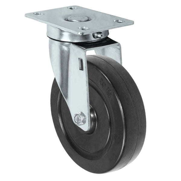 Durastar Light Medium Duty S24 Series - 5" x 1-1/4" Soft Rubber - 250 lb Capacity, Choose Stainless Top Plate Option Durastar
