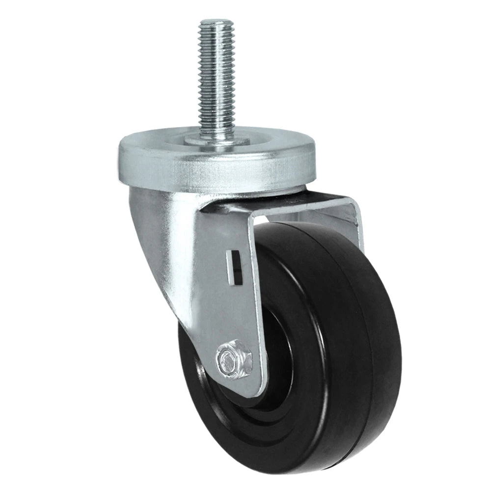 Durastar 5" x 1-1/4" Soft Rubber Stainless Swivel Threaded Stem Caster - 250 lb Capacity Durastar