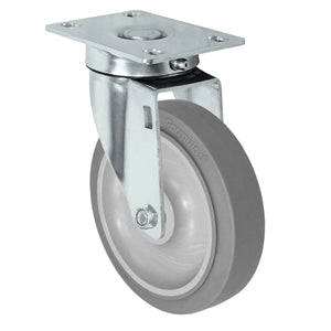 Durastar Light Medium Duty S24 Series - 6" x 1-1/4" Thermoplastic Rubber Swivel Caster - 325 lb Capacity, Choose Stainless Top Plate Option Durastar
