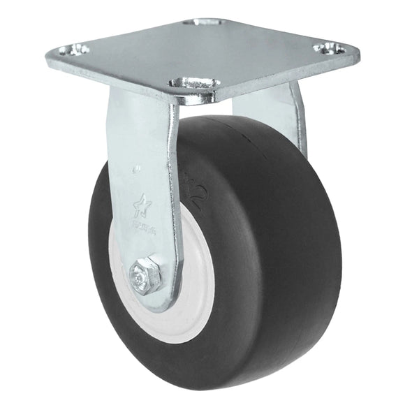 Durastar Medium Heavy Duty S30 Series - 4" x 2" Donut Thermoplastic Rubber Rigid Caster - 300 lb Capacity, & 4" x 4-1/2" Stainless Top Plate Durastar