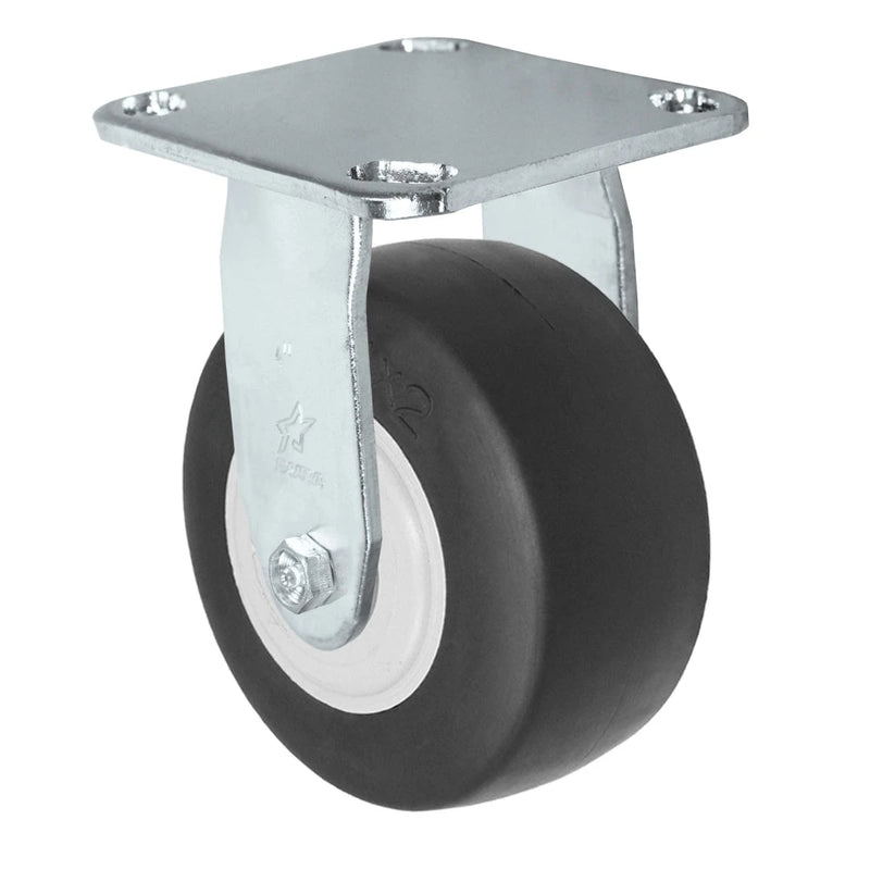 Durastar Medium Heavy Duty S30 Series - 4" x 2" Donut Thermoplastic Rubber Rigid Caster - 300 lb Capacity, & 4" x 4-1/2" Stainless Top Plate Durastar