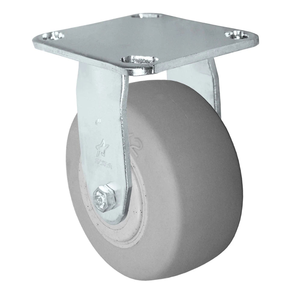 Durastar Medium Heavy Duty S30 Series - 4" x 2" Donut Duratek High Tech Rubber Rigid Caster - 450 lb Capacity, & 4" x 4-1/2" Stainless Top Plate Durastar