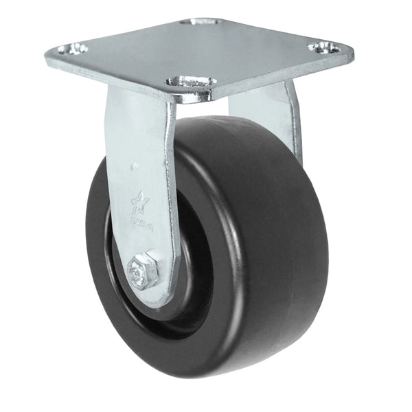 Durastar Medium Heavy Duty S30 Series - 4" x 2" Heavy Duty Polyolefin Rigid Caster - 700 lb Capacity, & 4" x 4-1/2" Stainless Top Plate Durastar