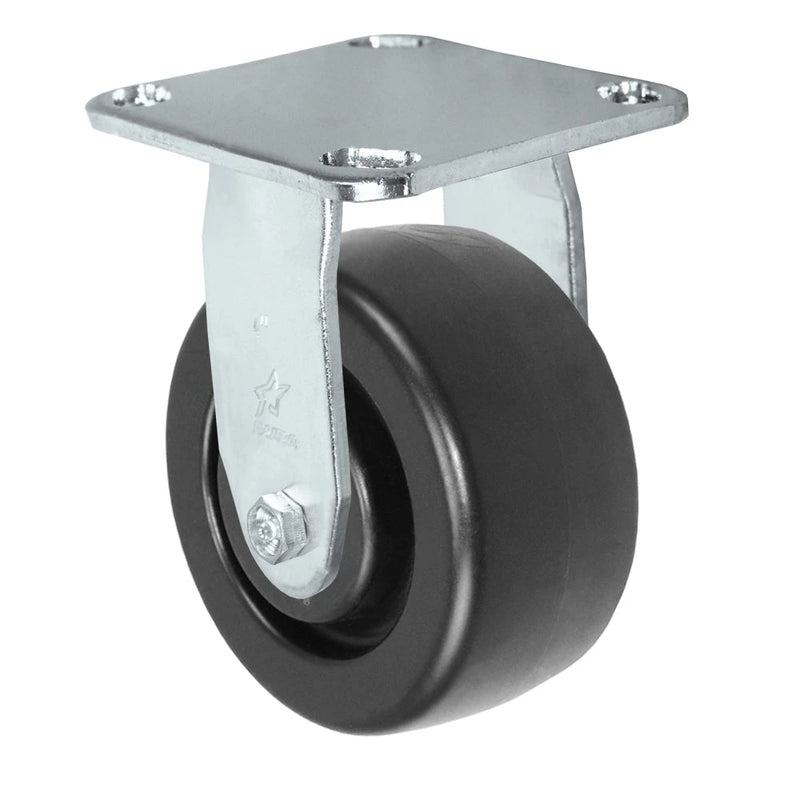 Durastar Medium Heavy Duty S30 Series - 4" x 2" Heavy Duty Polyolefin Rigid Caster - 700 lb Capacity, & 4" x 4-1/2" Stainless Top Plate Durastar