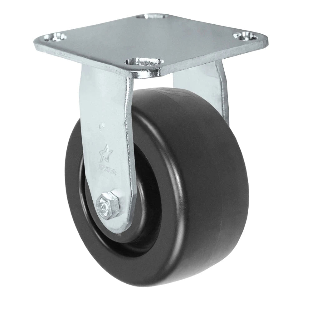 Durastar Medium Heavy Duty S30 Series - 4" x 2" Heavy Duty Polyolefin Rigid Caster - 700 lb Capacity, & 4" x 4-1/2" Stainless Top Plate Durastar
