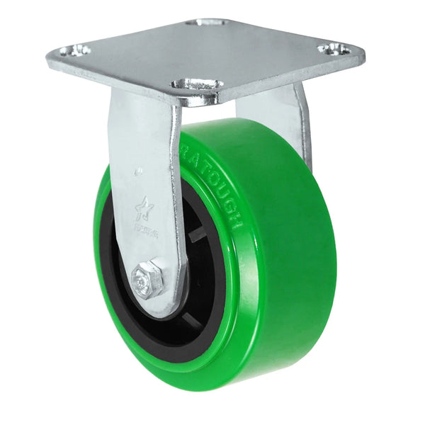 Durastar Medium Heavy Duty S30 Series - 4" x 2" Polyurethane on Glass-filled Nylon Rigid Caster - 800 lb Capacity, & 4" x 4-1/2" Stainless Top Plate Durastar