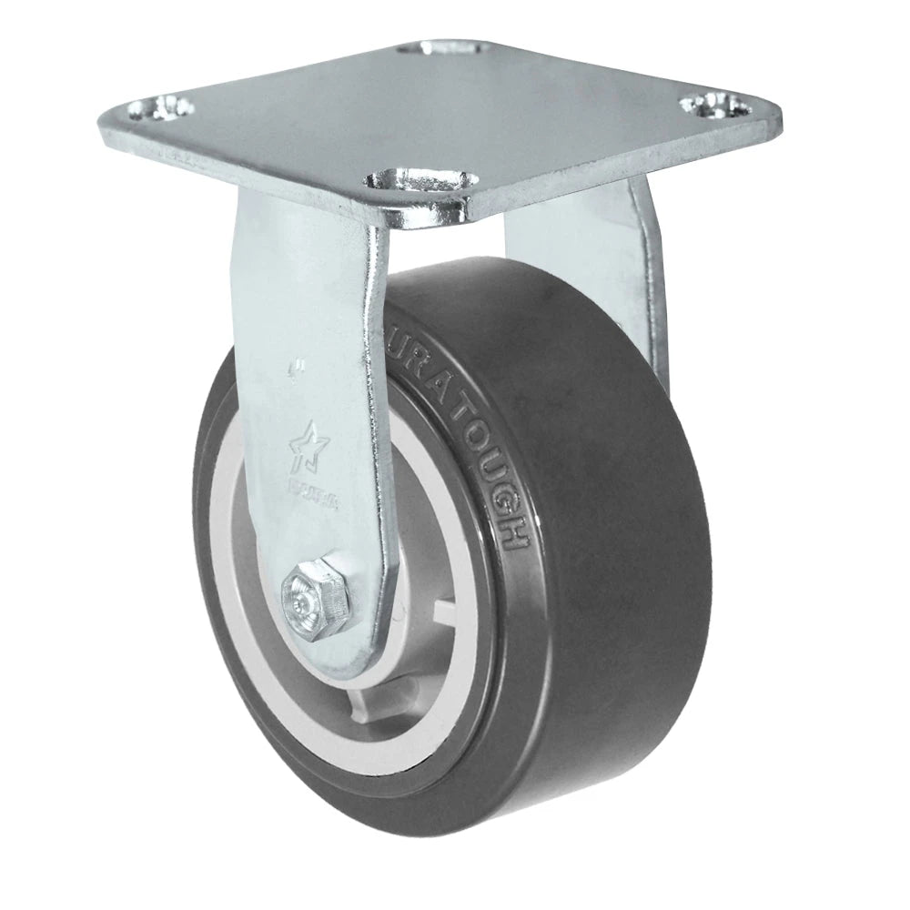 Durastar Medium Heavy Duty S30 Series - 4" x 2" DURATOUGH Polyurethane on Polyolefin Rigid Caster - 700 lb Capacity, & 4" x 4-1/2" Stainless Top Plate Durastar