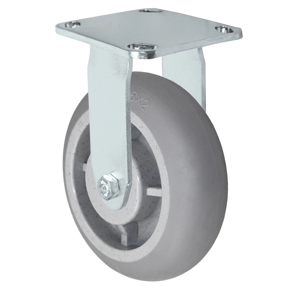 Durastar Medium Heavy Duty S30 Series - 5" x 2" Duratek Donut High Tech Rubber Rigid Caster - 500 lb Capacity, & 4" x 4-1/2" Stainless Top Plate Durastar