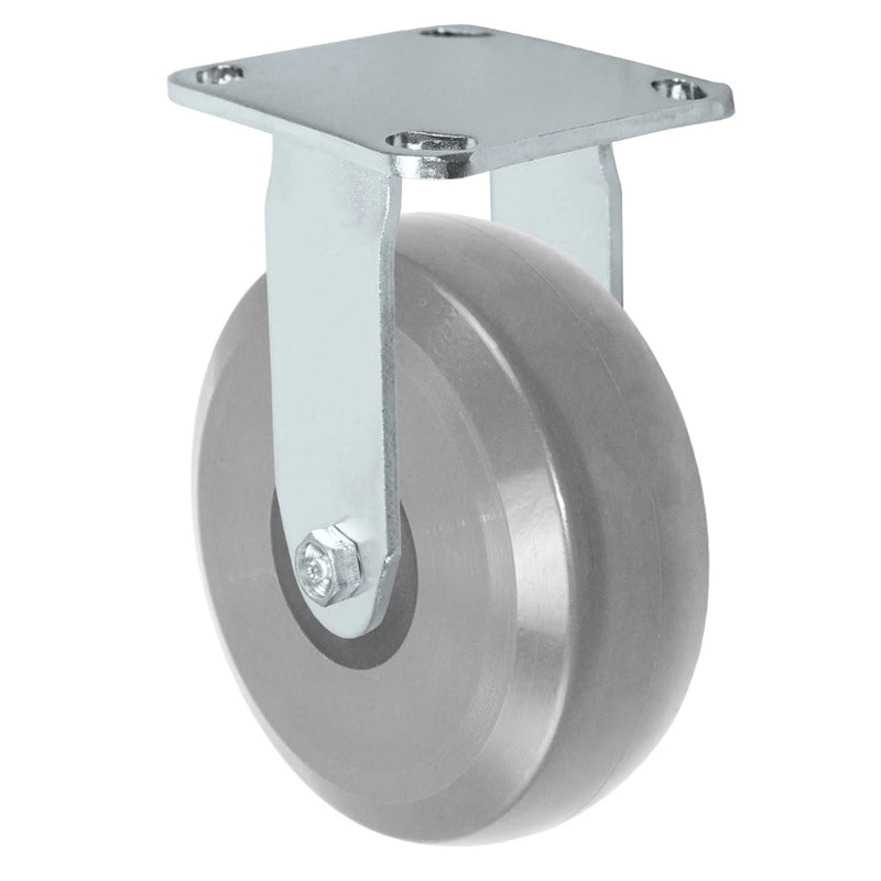 Durastar Medium Heavy Duty S30 Series - 5" x 2" Heavy Duty Solid Polyurethane on Glass-filled Nylon Rigid Caster - 1250 lb Capacity, & 4" x 4-1/2" Stainless Top Plate Durastar