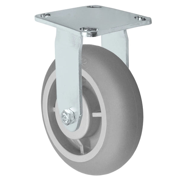 Durastar Medium Heavy Duty S30 Series - 6" x 2" Donut Thermoplastic Rubber Rigid Caster - 500 lb Capacity, & 4" x 4-1/2" Stainless Top Plate Durastar