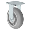 Durastar Medium Heavy Duty S30 Series - 6" x 2" Donut Thermoplastic Rubber Rigid Caster - 500 lb Capacity, & 4" x 4-1/2" Stainless Top Plate Durastar