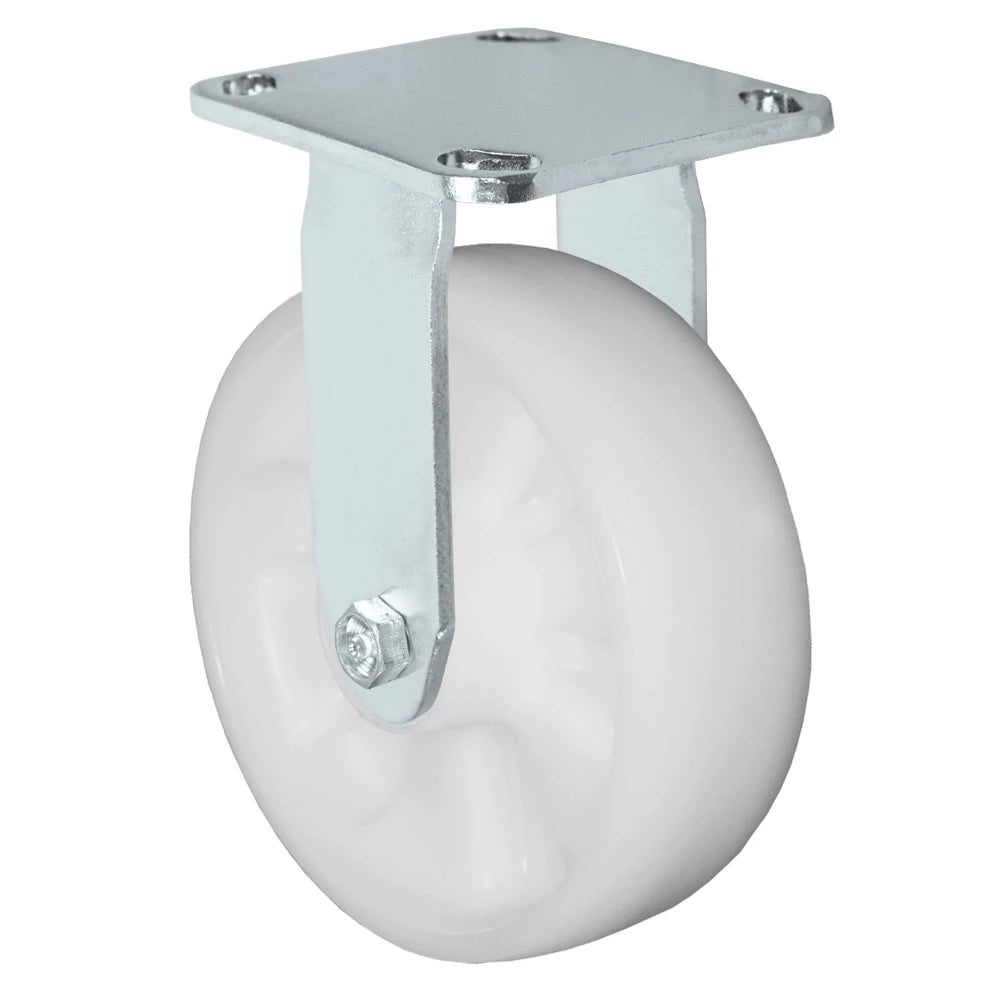 Durastar Medium Heavy Duty S30 Series - 6" x 2" Nylon Rigid Caster - 1200 lb Capacity, & 4" x 4-1/2" Stainless Top Plate Durastar