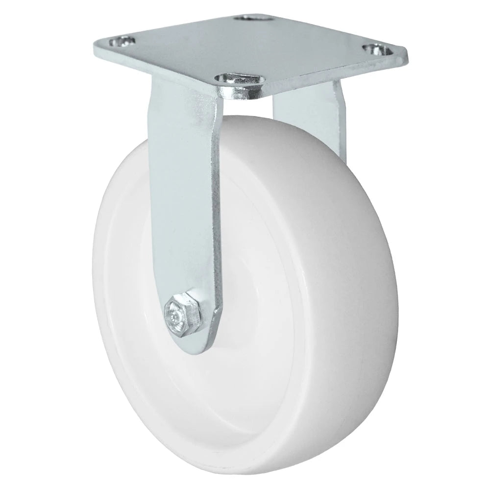 Durastar Medium Heavy Duty S30 Series - 6" x 2" Polyolefin Rigid Caster - 700 lb Capacity, & 4" x 4-1/2" Stainless Top Plate Durastar