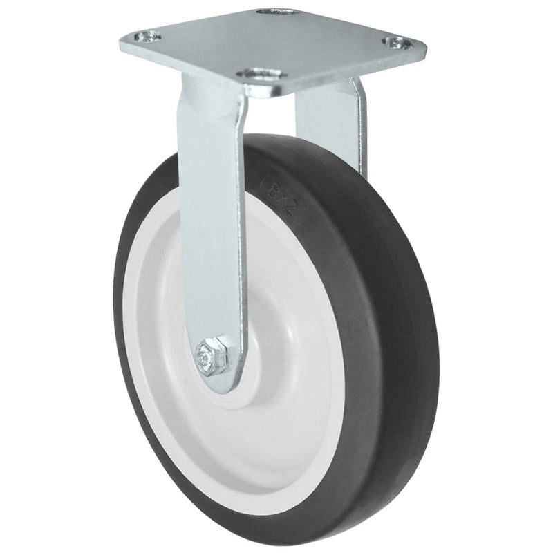 Durastar Medium Heavy Duty S30 Series - 8" x 2" Donut Thermoplastic Rubber Rigid Caster - 600 lb Capacity, & 4" x 4-1/2" Stainless Top Plate Durastar