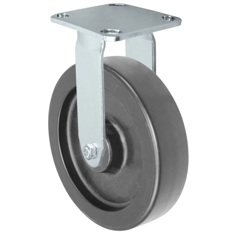 Durastar Medium Heavy Duty S30 Series - 8" x 2" Heavy Duty Polyolefin Rigid Caster - 1200 lb Capacity, & 4" x 4-1/2" Stainless Top Plate Durastar