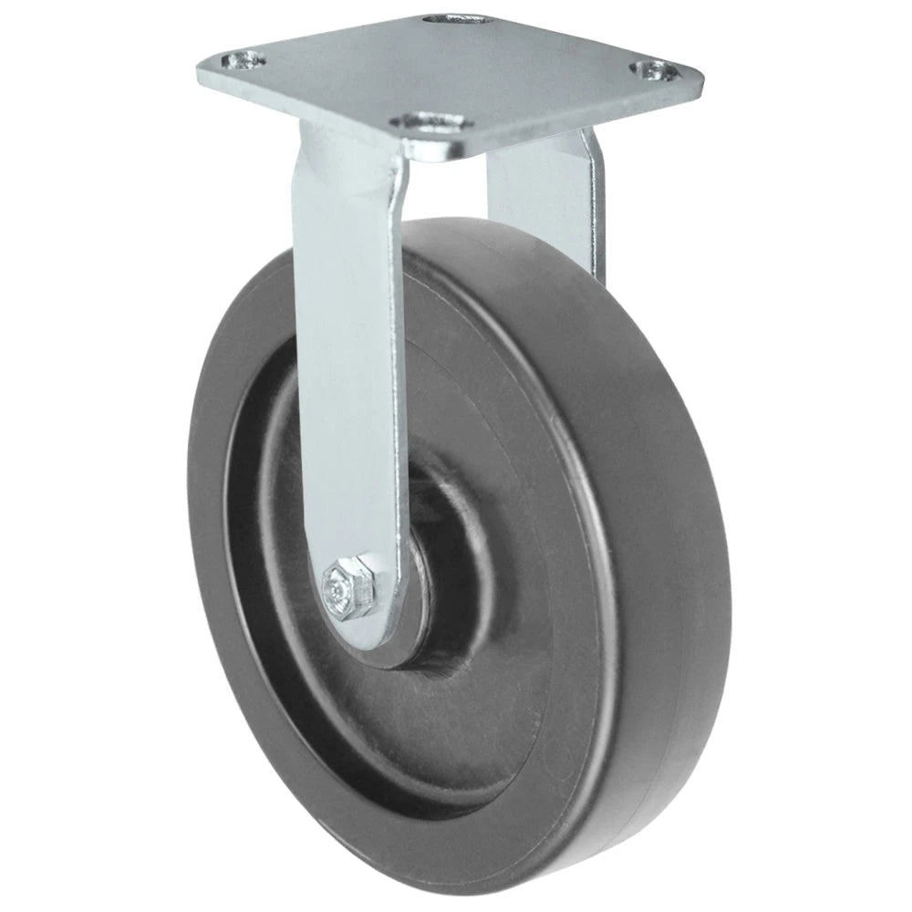 Durastar Medium Heavy Duty S30 Series - 8" x 2" Heavy Duty Polyolefin Rigid Caster - 1200 lb Capacity, & 4" x 4-1/2" Stainless Top Plate Durastar