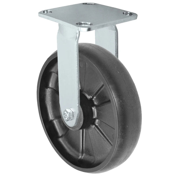 Durastar Medium Heavy Duty S30 Series - 8" x 2" Glass-filled Nylon Rigid Caster - 1250 lb Capacity, & 4" x 4-1/2" Stainless Top Plate Durastar